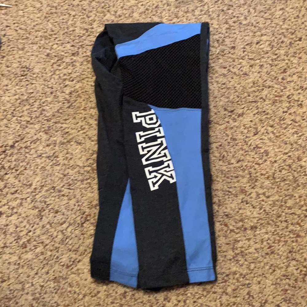 PINK Victoria's Secret Women's Black and Blue Leggings